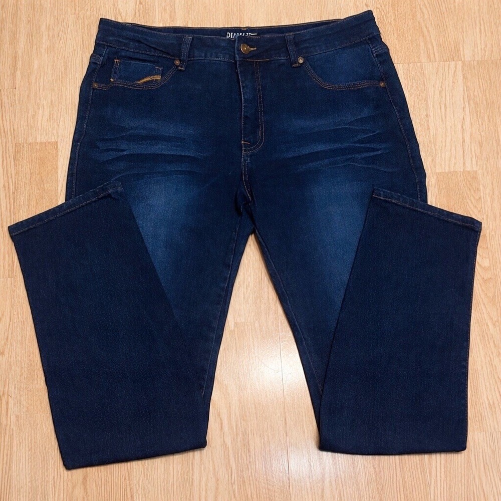 Diamante Women's Skinny Jeans Talla Plus 24 Dark Wash Stretch Denim
